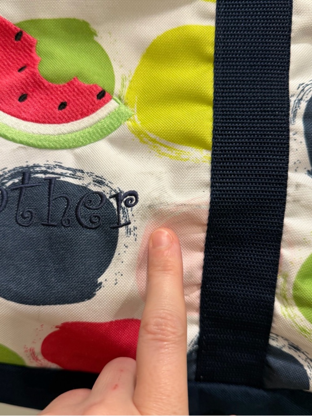 Thirty One 31 Bag Large Canvas Polka Dot Watermelon Heather Utility Tote Bag - Picture 7 of 12